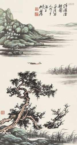 胡若思（1916～2004） 渔艇 立轴 纸本