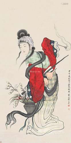 黄山寿（1855～1919） 麻姑献寿 立轴 纸本