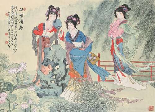 华三川（1930～2004） 荷香清暑 立轴 绢本