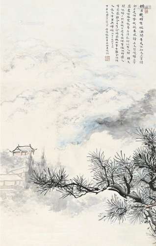 张谷年（1905～1987） 月下 立轴 纸本
