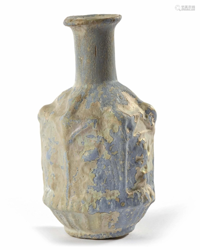 A SIDONIAN OPAQUE PALE BLUE GLASS BOTTLE, 1ST CENTURY