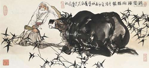 毛国伦（b.1944） 老子出关 镜框 纸本