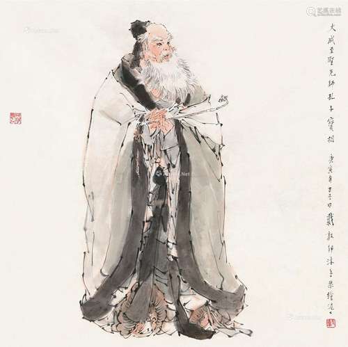 戴敦邦（b.1938） 孔子像 镜心 纸本