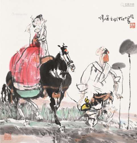 施大畏（b.1950） 归途 立轴 纸本