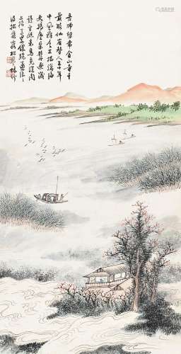 林纾（1852～1924） 泛舟图 立轴 纸本