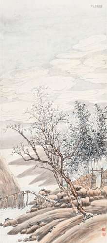 吴榖祥（1848～1903） 竹林幽居 屏轴 纸本