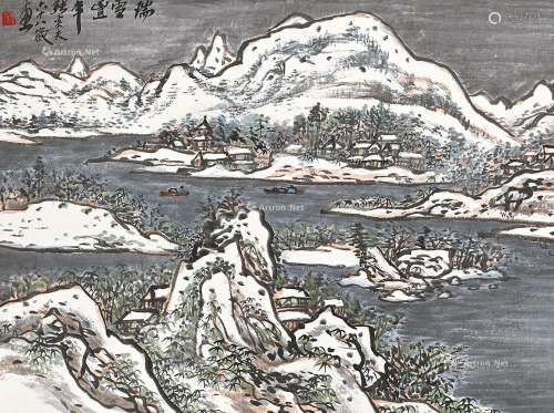 张炎夫（1911～1988） 雪景 镜片裱板 纸本