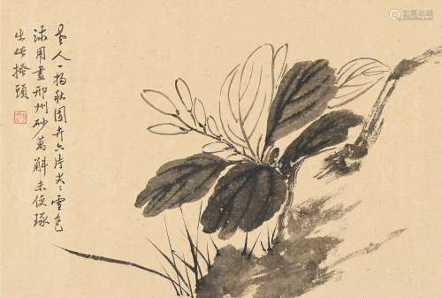 陶冷月（1895～1985） 秋卉图 镜片 纸本