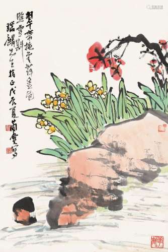 曹简楼（1913～2005） 水仙 立轴 纸本