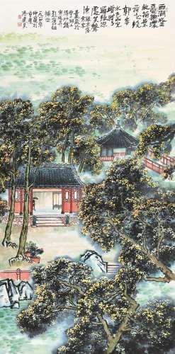 冯建吴（1910～1989） 西湖小景 立轴 纸本