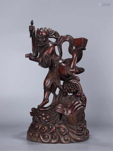 A CHENXIANG WOOD FIGURAL CARVING