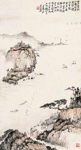 钱松嵒（1899～1985） 鼋头渚 立轴 纸本