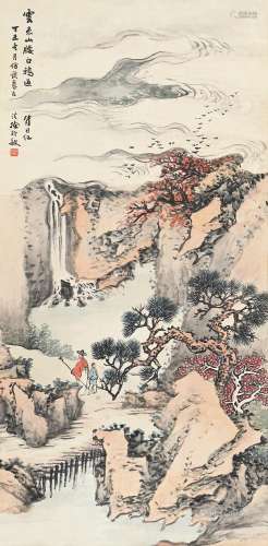 徐行敏（1871～1932） 访山图 镜片 纸本