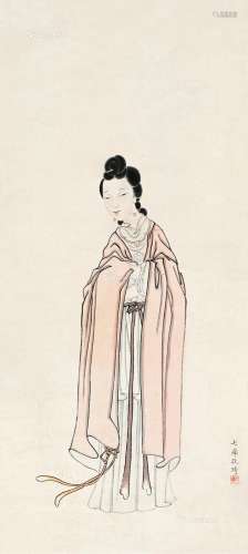 改琦（1773～1829） 仕女 镜片 纸本