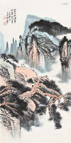 梁树年（1911～2005） 松翠山青 立轴 纸本