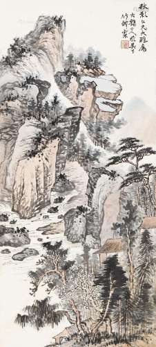 郑文焯（1856～1918） 山水 镜片 纸本