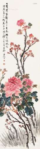 倪田（1855～1919） 国色天香 立轴 纸本