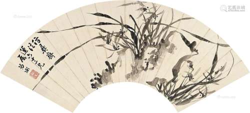 朱为弼（1770～1840） 空谷幽香 扇片 纸本