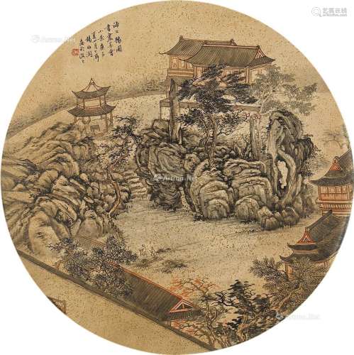 杨伯润（1837～1911） 豫园 镜框 纸本