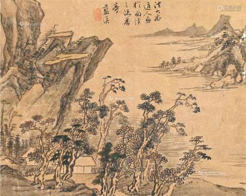 蓝瑛（1585～1664）（款） 山水 镜片 纸本