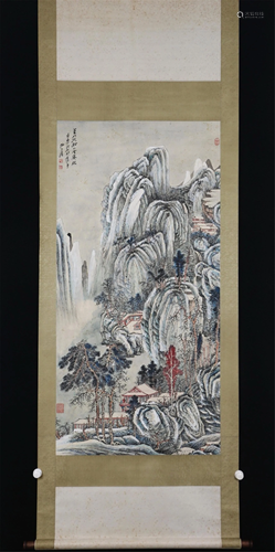 A CHINESE PAINTING OF AFTER SNOW SCENERY