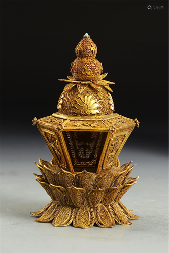 A GILT SILVER BUDDHA NICHE