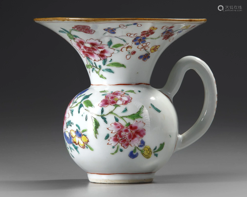 A CHINESE PORCELAIN FAMILLE ROSE SPITTOON, 18TH CEN…