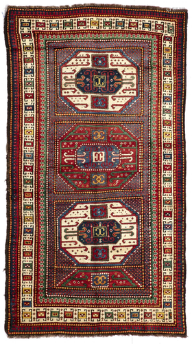 A CAUCASIAN KAZAK RUG, 19TH CENTURY