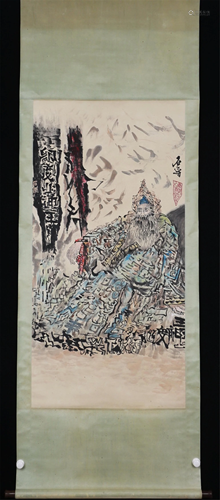 A CHINESE FIGURE PAINTING HANGING SCROLL