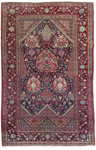 A KASHAN PRAYER RUG, IRAN, 1930