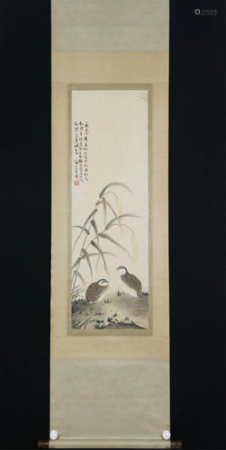 A CHINESE PAINTING OF QUAILS