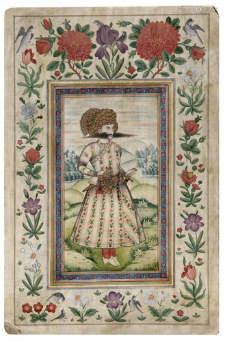 A PORTRAIT OF SHAH TAHMASP, PERSIA, 19TH CENTURY