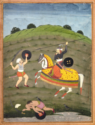 A PRINCE ATTACKED BY THIEVES, OUDH SCHOOL, NORTH I…