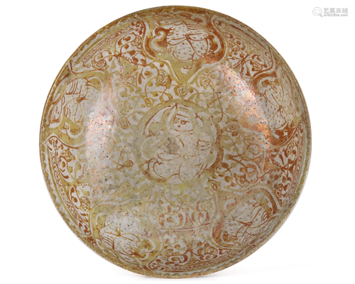 A KASHAN LUSTREWARE BOWL, PERSIA, 12TH-13TH CENTURY