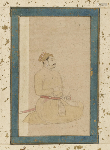 A MUGHAL MINIATURE OF AMAR SINGH RATHORE, 18TH CENT…