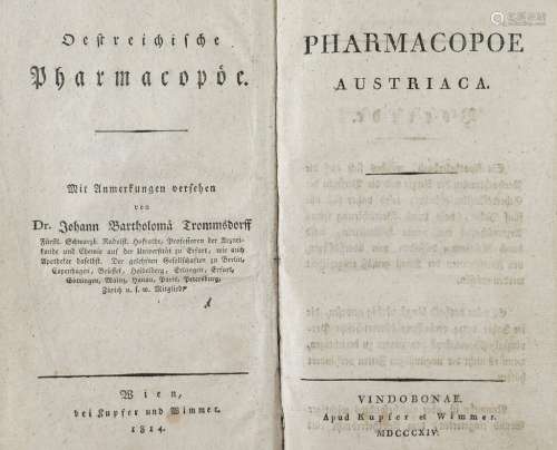 Pharmacopoe Austriaca / Oestreichische Pharmacopoe. Mit Anme...
