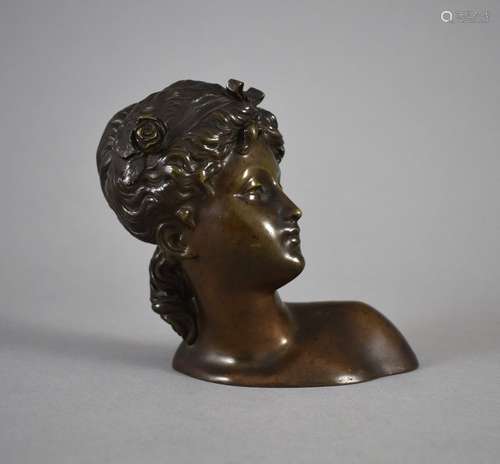 Kopf eines jungen Mädchens. Bronze. Ende 19. Jh. H 11 cm