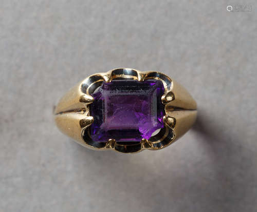 Amethystring. Fassung 14 ct. GG. 6,2 g