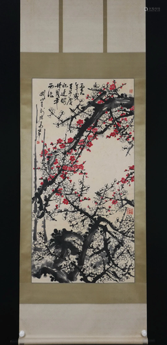 A CHINESE PAINTING OF PLUM BLOSSOMS