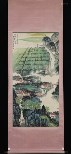 A CHINESE PAINTING OF JIANGNAN SCENERY