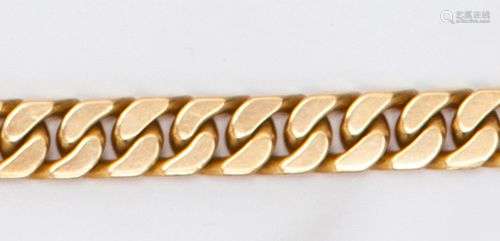 Bracelet « Gourmette » en or jaune. Longueur : 18 cm. P. 49,...