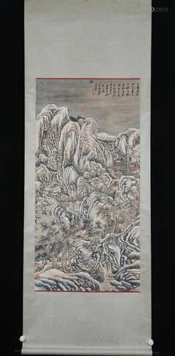 A CHINESE PAINTING OF AFTER SNOW SCENERY