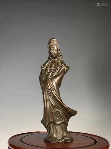 A BRONZE STANDING AVALOKITESVARA