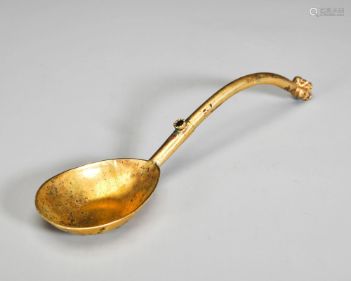 A Bronze Gilt Spoon Tang Dynasty