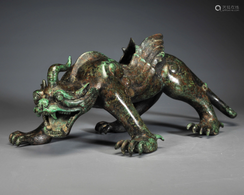 A Bronze Mythical Beast Han Dynasty