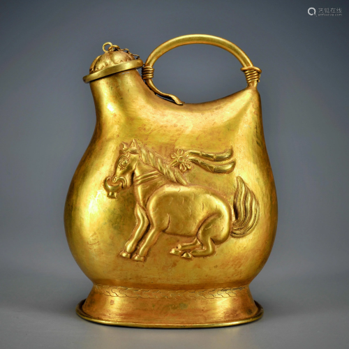 A Gilt-Bronze Ewer Tang Dynasty