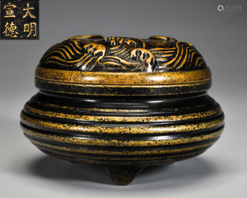A Bronze Censer with Cover Qing Dynasty