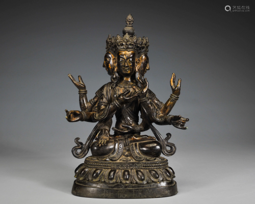 A Bronze Multi Hands Bodhisattva Qing Dynasty