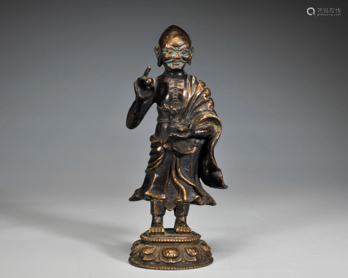 A Bronze Standing Arhat Qing Dynasty