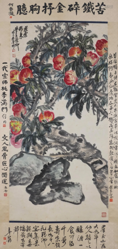 A Chinese Scroll Painting By Wu Changshuo P25N1915